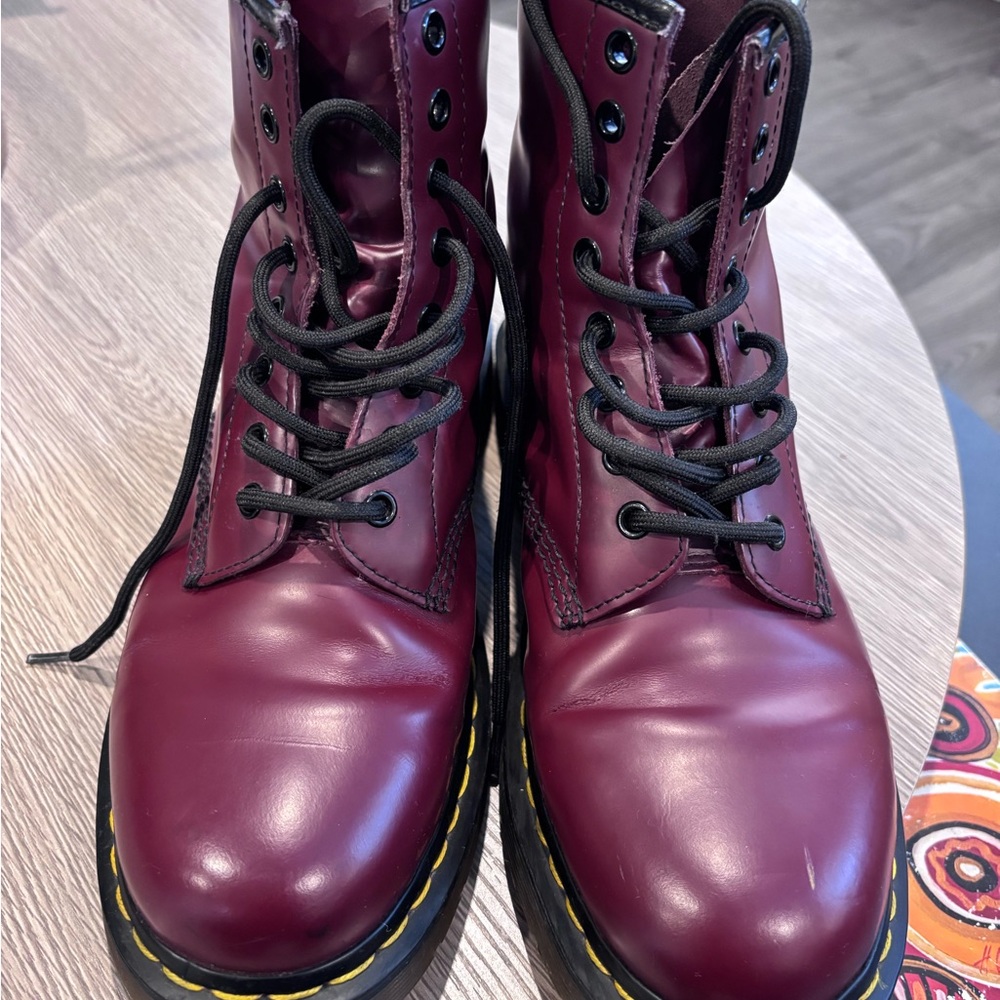 Dr. Martens Deep Red Combat Boots